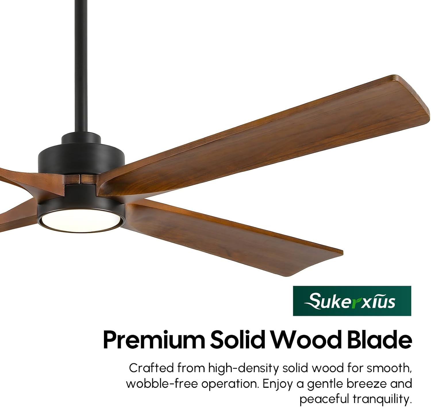 42 Inch Smart Outdoor Ceiling Fan with Light, Alexa/App/Remote Control, Damp Rated for Patio Porch, Brown Solid Wood Blades, Quiet Reversible DC Motor, Rustic Farmhouse Style for Indoor Bedroom