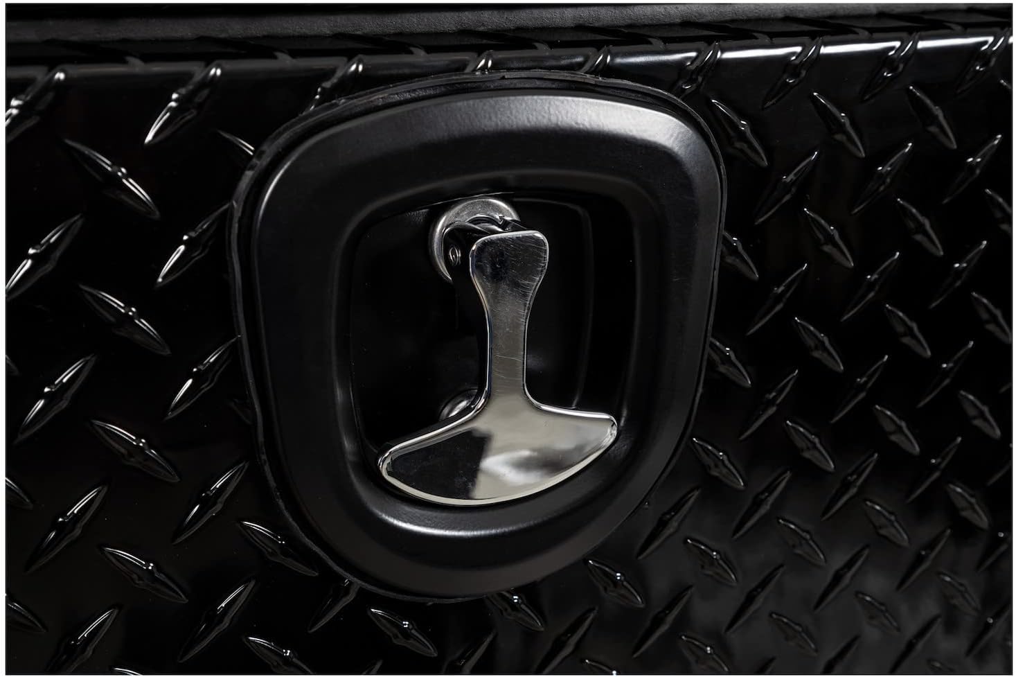 Buyers Products 1721565 Black Aluminum Diamond Tread Topsider Truck Box With Drop Door, 90x18x16 Inch, Weather Resistant, Locking Compression Latch, No Drill Install, Made in USA