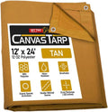 Mytee Products 12' x 24' Tan Canvas Tarp 12oz Heavy Duty Water Resistant