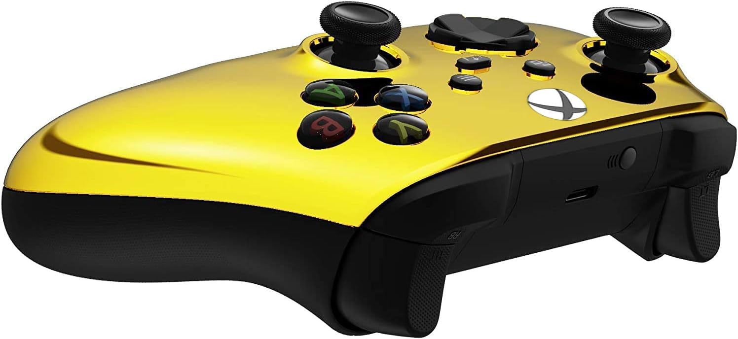 Custom Controllerzz Wireless Controller for Microsoft Xbox Series X/S & Xbox One - Custom Soft Touch Feel - Custom Xbox Series X/S Controller (X/S Gold)