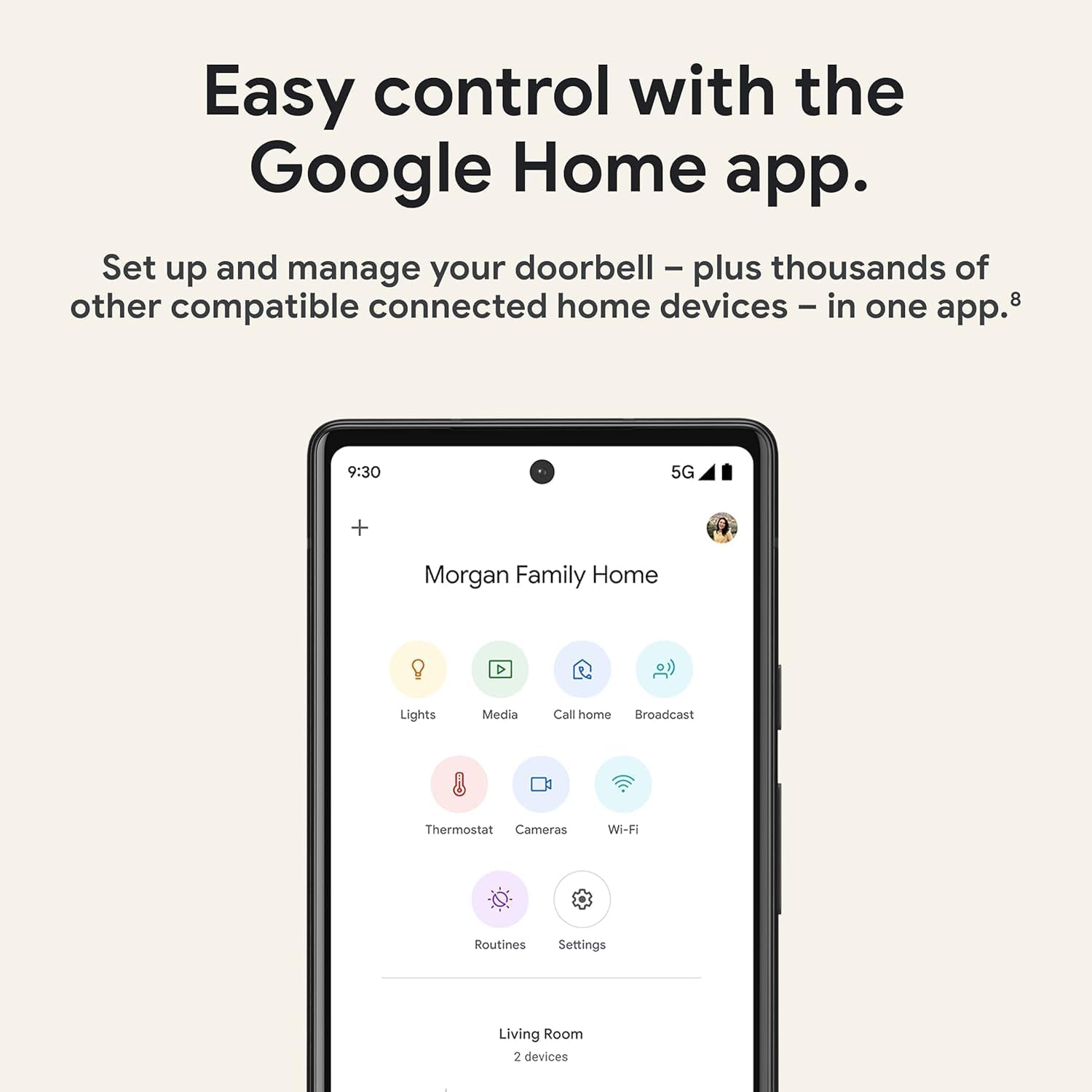 Google Nest Doorbell (Wired, 2nd Gen - Pro Version) - Wired Video Doorbell Camera - Doorbell Security Camera - Non-Retail Packaging - Snow