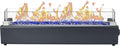 28-inch Table Top Propane Fire Pit, 40,000 BTU Tabletop Firepit for Patio, Outdoor Portable Rectangular Fire Bowl w/Wind Glass Shield, Glass Rocks - Carbon Gray