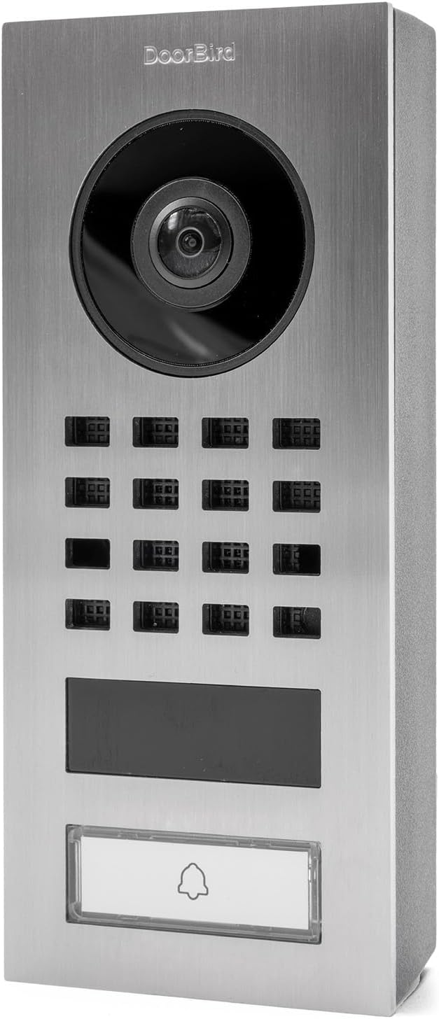DoorBird IP Video Door Station D1101V Surface-Mount, Stainless Steel V2A, Brushed, Surface-mounting POE Video Doorbell