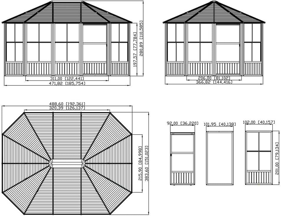 Sojag Outdoor 12' x 15' Charleston Solarium Outdoor Sunroom with Mosquito Nets