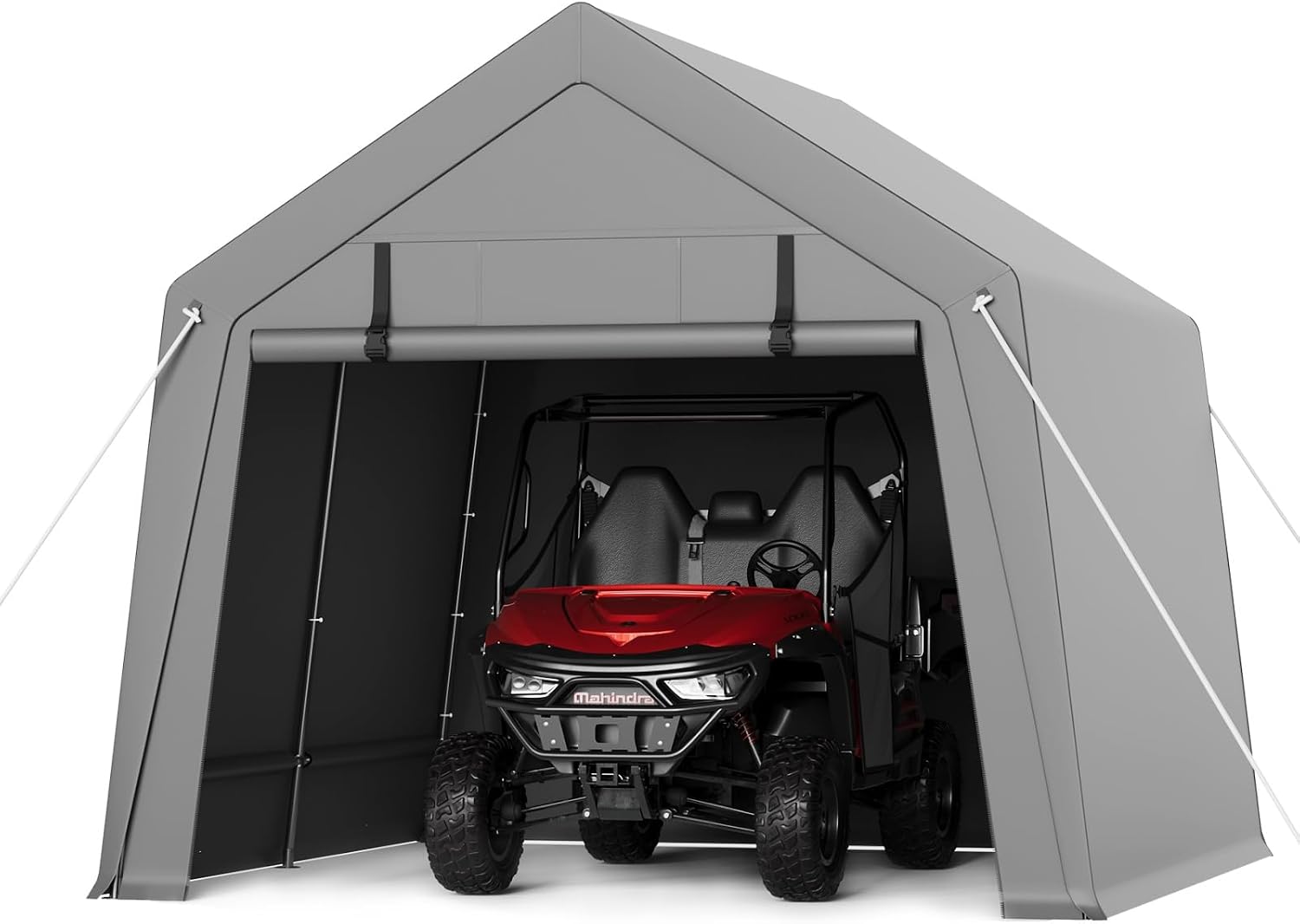10 x 10 ft Carport Storage Shed, Shelter Logic with 2 Roll-up Zipper Door, Heavy Duty Waterproof Tarp, Storage Tent for ATV, Motorcycle, Bike, Garden Tools, Firewood