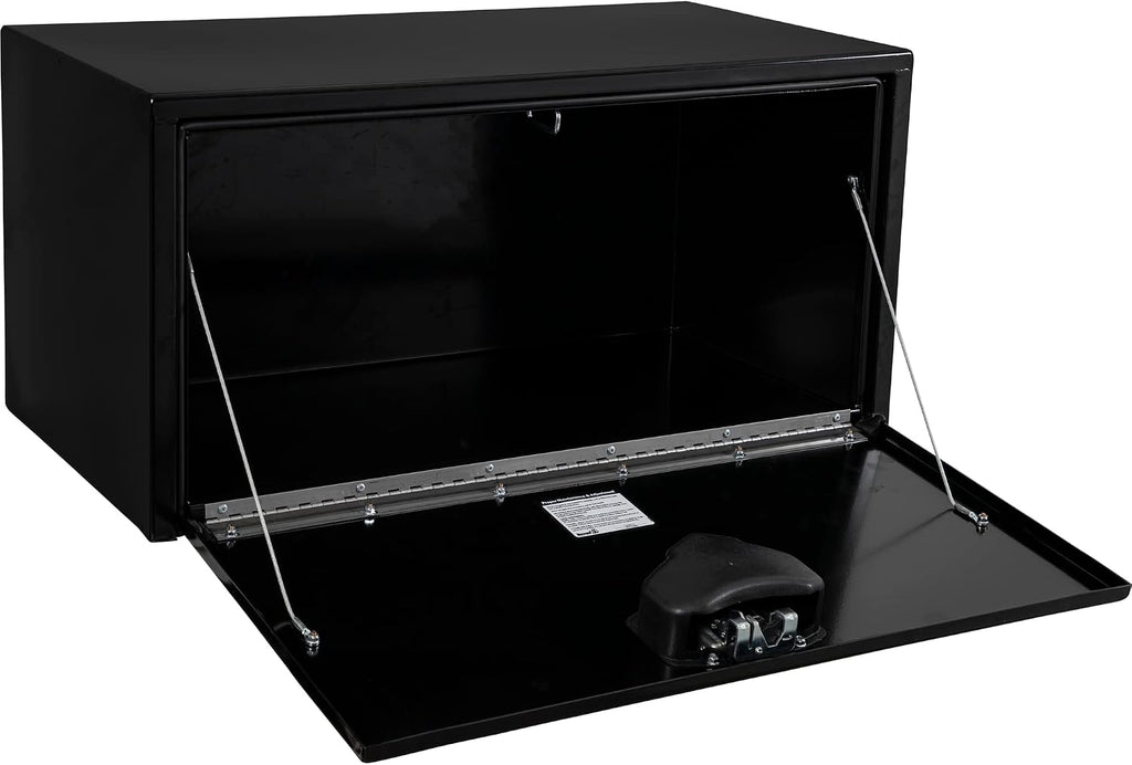 Buyers Products 1703100, 14x16x24 Inch Black Steel Underbody Truck Box with Paddle Latch Locking Storage for Flatbed or Under-Bed Mount Service Body