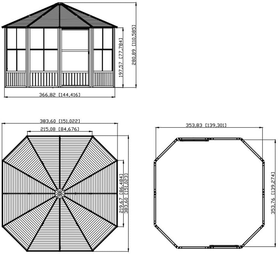 Sojag Outdoor 12' x 12' Charleston Solarium Outdoor Sunroom with Mosquito Nets