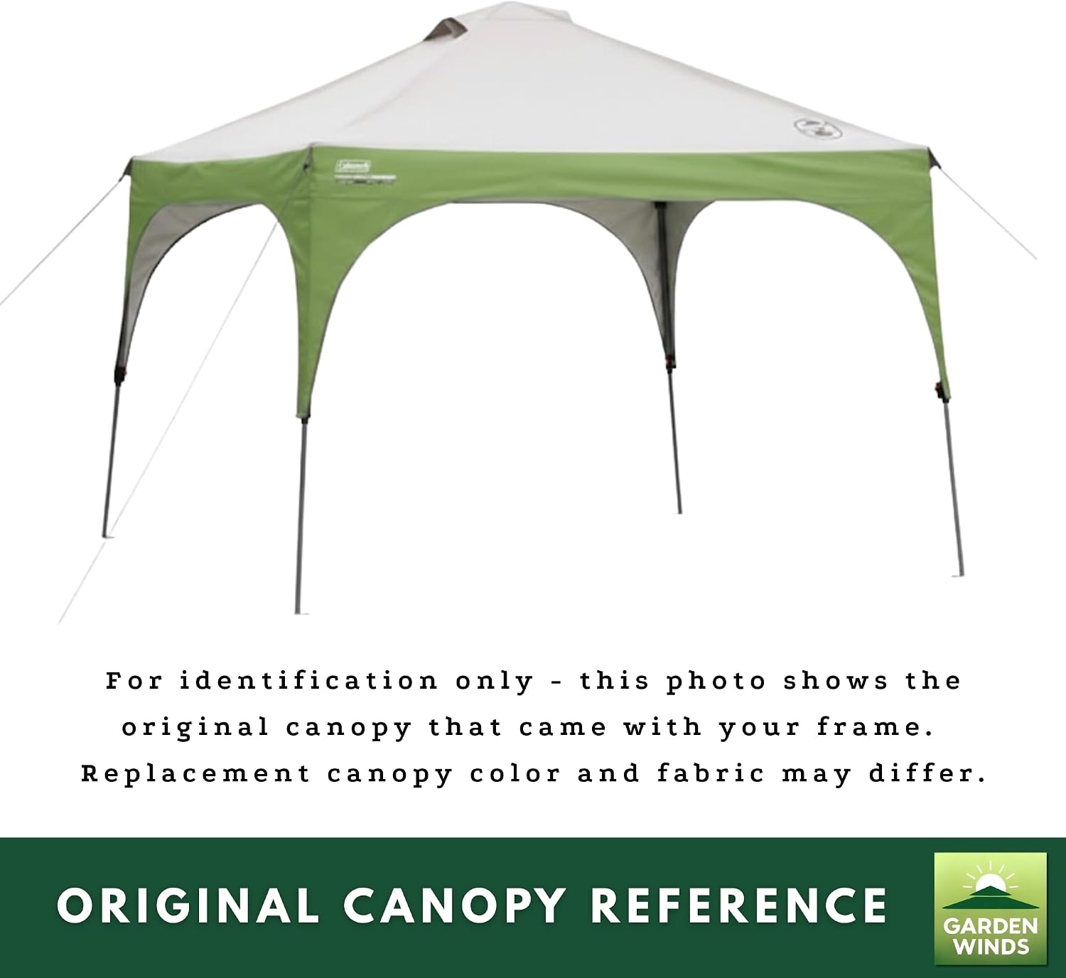 Garden Winds Reinforced RipLock 350 Replacement Canopy Top Cover Compatible with Coleman Instant 10' x 10' Tent Gazebo Model 2000023970 - Slate Gray