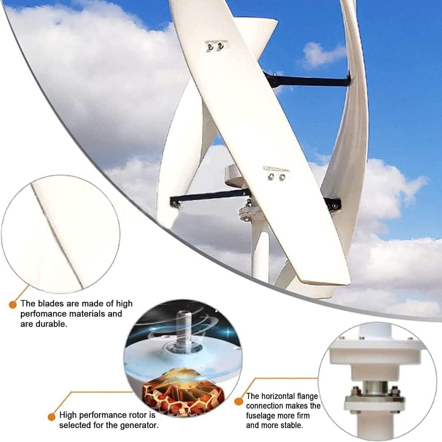 20000W Vertical Axis Wind Turbine Generator Kit with Controller & Grid Inverter for Home Use - Efficient Renewable Energy Solution for Sustainable Living (24V)