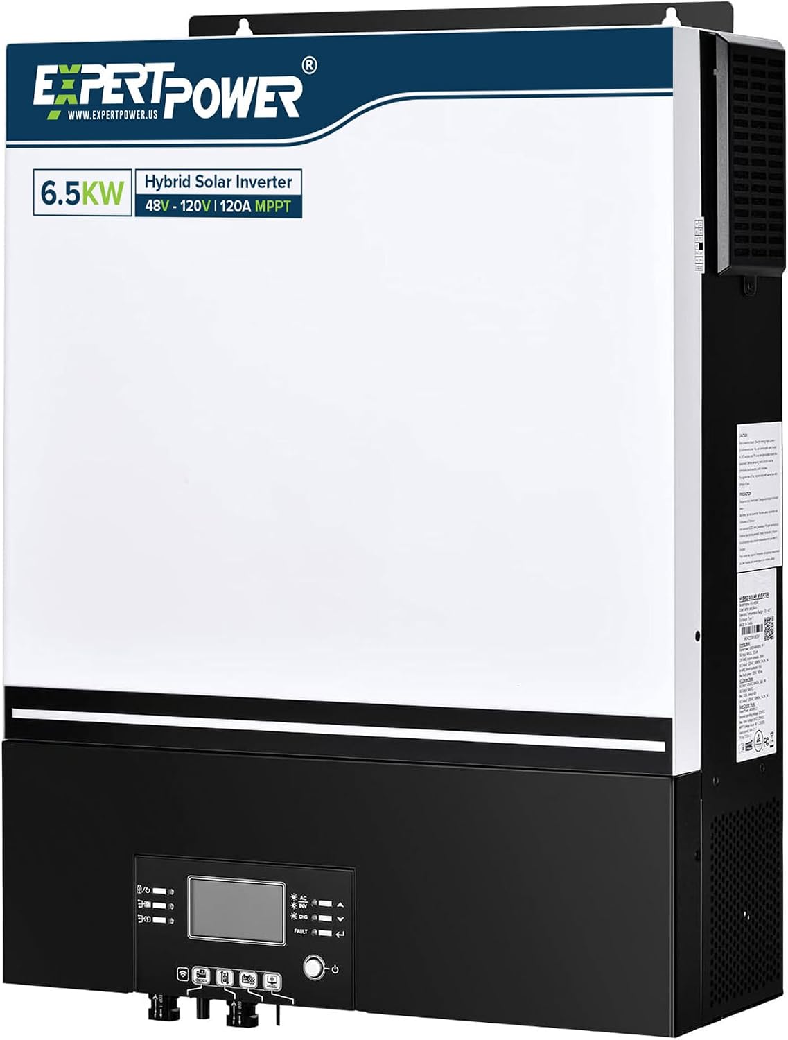 ExpertPower 6500W 48V - 120V Hybrid Solar Inverter | 120A MPPT Solar Controller | 120V / 240V Split Phase (2 Units Needed) | Max. 39KW Parallel | UL1741 | WiFi | Home, Cabin, Off-Grid Solar System