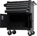 4-Drawer Rolling Tool Chest with Cabinet, Heavy Duty Metal Tool Box on Wheels, Lockable Rolling Tool Cabinet with Drawers & Doors, Garage Tool Storage Organizer for Workshop, Repair Shop