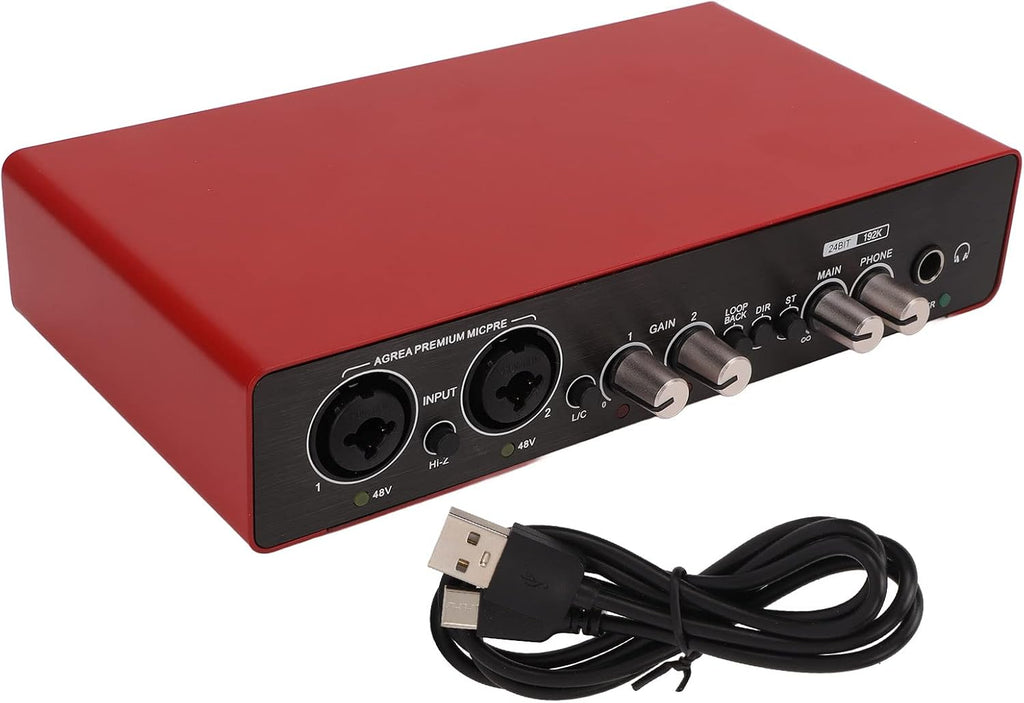 Live Sound Card USB Portable Voice Changer Sound Mixer Board Audio Interface DJ Mixer Sound Audio Mixer Board Podcast Equipment Guitar Voice Changer for Streaming Podcasting Gaming