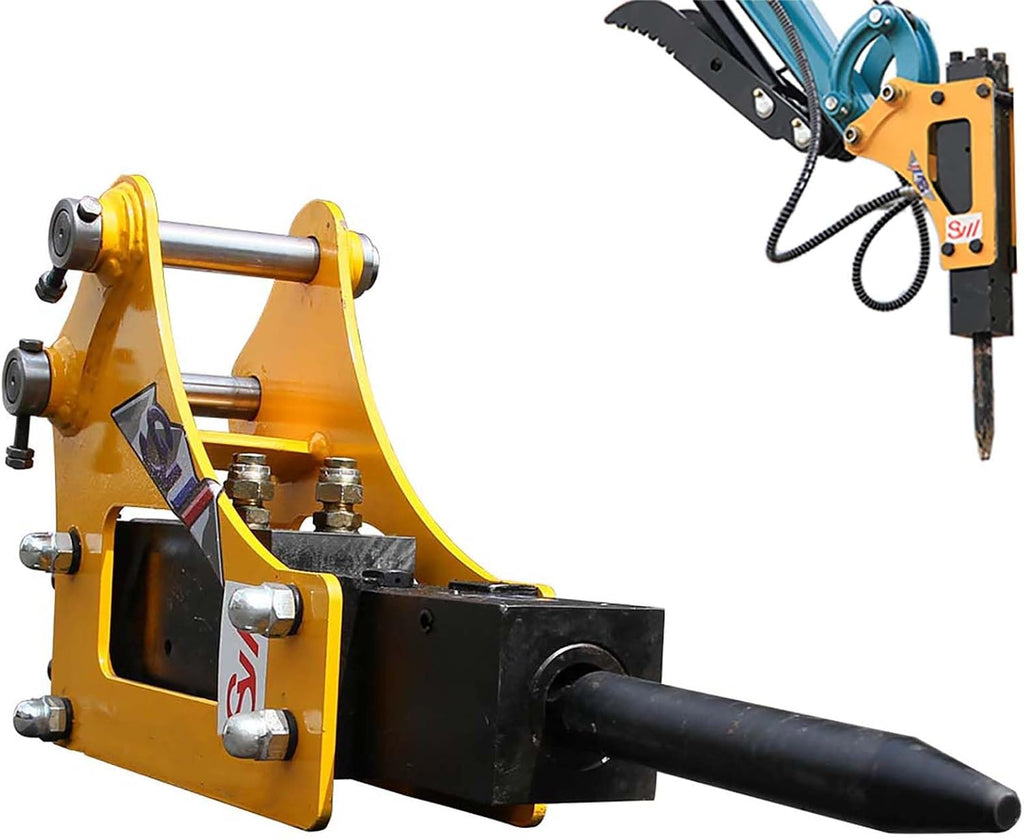 Hydraulic Breaker Hammer for 1 Ton Mini Excavator – Concrete Breaker Attachment with Nitrogen Toolbox, Drilling Tool for Small Diggers