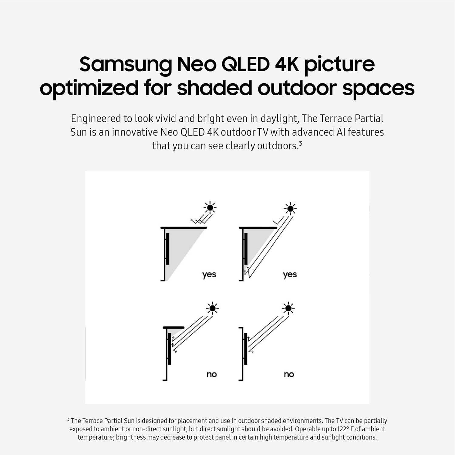 SAMSUNG 75-Inch Class Neo QLED 4K The Terrace Partial Sun, Quantum HDR+ (QN75LST7DAFXZA, 2024 Model) 75-Inch The Terrace Outdoor Smart TV Dust Cover with Protective Lining, VG-SDCC75G