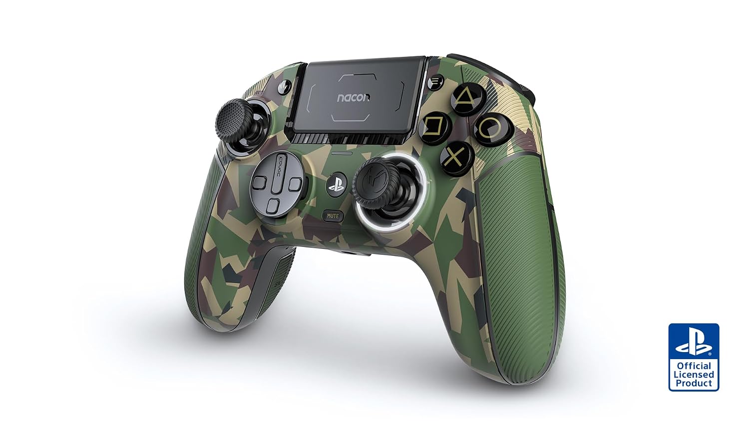 NACON Revolution 5 Pro Officially Licensed PlayStation Wireless Gaming Controller for PS5 / PS4 / PC - Hall Effect, Trigger Stops, Mappable Buttons, Bluetooth Audio - Field Camo