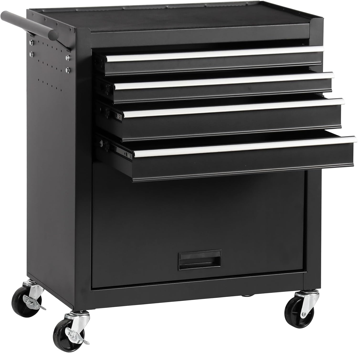 4 Drawers Rolling Tool Chest Cart,Tool Storage Cabinet with 4 Wheels.Portable Tool Cabinet Trolley with Locking System and Drawer Liners.Tool Storage Cart for Garage,Workshop,Repair Shops
