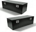 48 Inch Underbody Truck Tool Box 2 Pack, 48' x 18' x 18' Heavy Duty Under Body Steel Truck Storage Toolbox, Waterproof Under Mount Tool Box with T-Handle Lock and Keys, Black (Pack of 2)