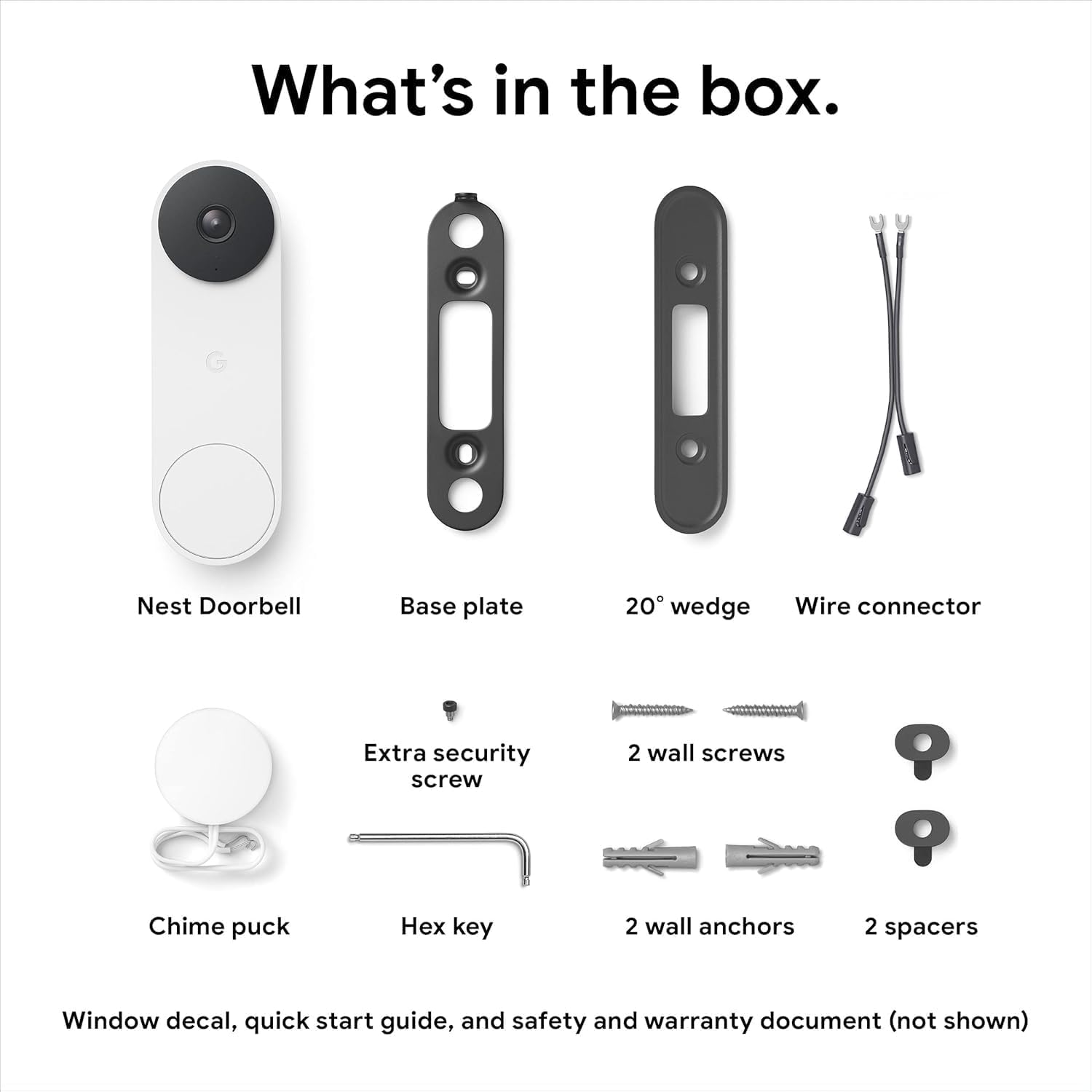Google Nest Doorbell (Wired, 2nd Gen - Pro Version) - Wired Video Doorbell Camera - Doorbell Security Camera - Non-Retail Packaging - Snow