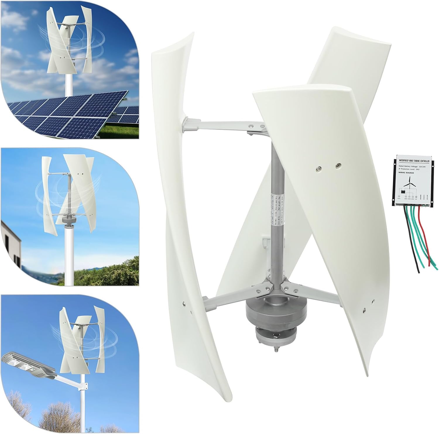 Portable Wind Turbine Power Generator 12V 100W Vertical12 Wind Turbine Generator Portable Windmill Generator Home Use with Controller