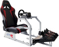 GTR Simulator GTA Model Silver Frame with Adjustable Leatherette Racing Seat Gaming Simulator Cockpit Chair | RS30 Wheel | V3 Pedal Setup (GTA with RS30 Wheel & V3 3-Pedal Setup)