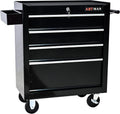 Campfun Rolling Tool Box, 4-Drawer Metal Tool Cart with Hanging Box, Storage Organizer Trolley with Interlock System, Multifunctional Mechanic for Garage, Warehouse, Workshop, Repair Shop, Black