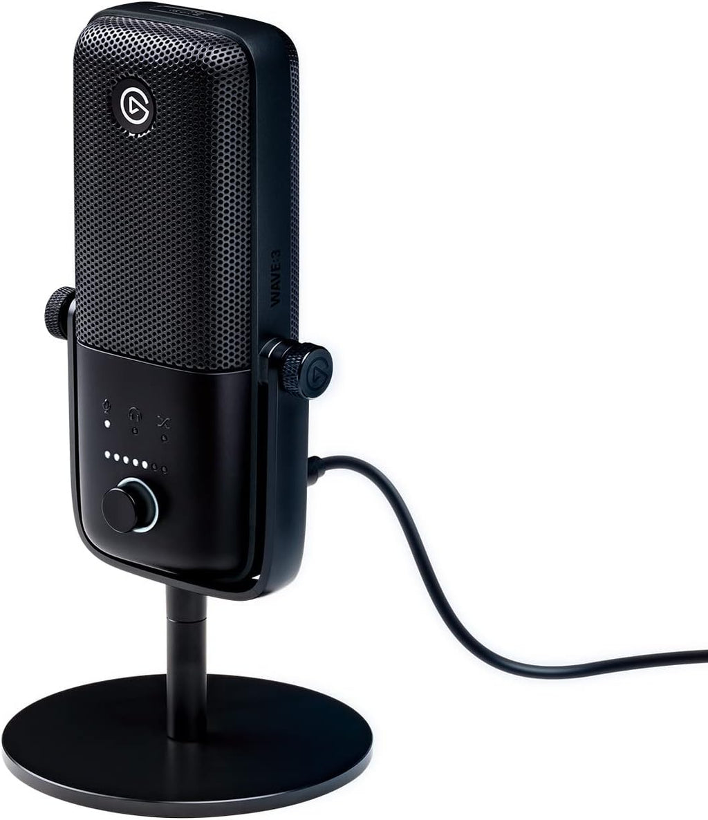 Elgato Wave:3 - Premium Studio Quality USB Condenser Microphone for Streaming, Podcast, Gaming and Home Office, Free Mixer Software, Sound Effect Plugins, Anti-Distortion, Plug 'n Play, for Mac, PC