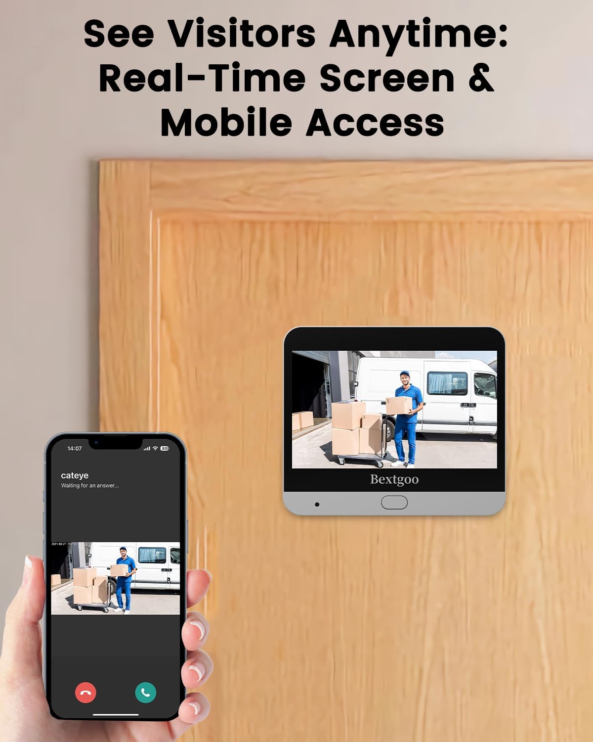 2K Video Peephole Doorbell Camera with 32GB Memory Card, Door Viewer with 4.3' Color Monitor, 8000mAh Battery, 170° Wide View, Motion Detection Alerts, Night Vision