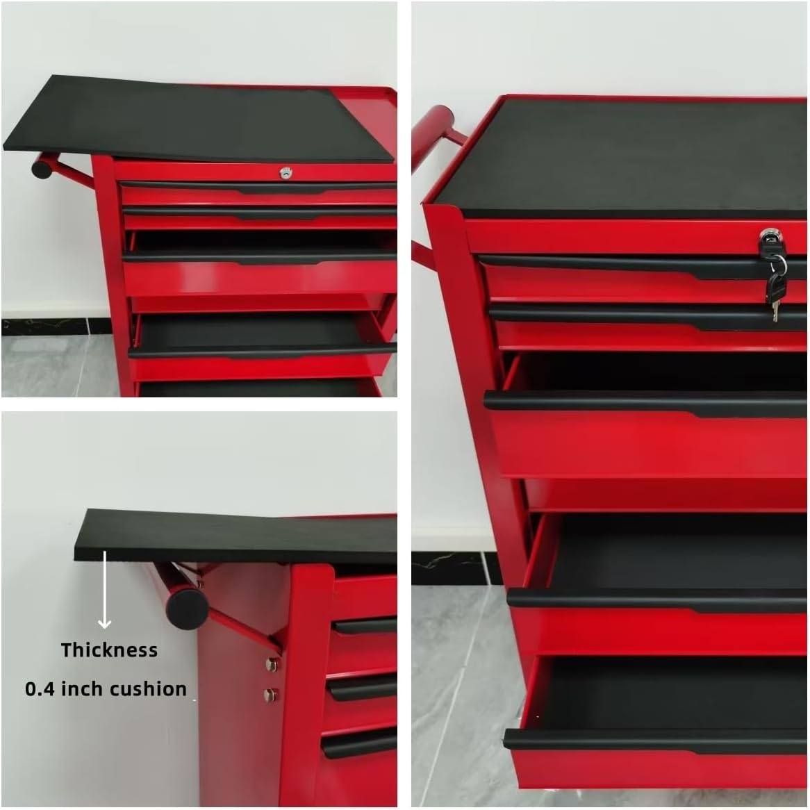 Tool Box Rolling Tool Cabinets, 24.2inch Rolling Toolbox with 7 Drawers, Metal Tool Chest with Wheels Tool Cart for Garage, Warehouse, Repair Shop, Workshop
