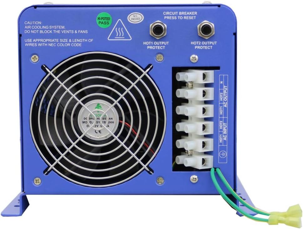 AIMS Power 4000 Watt 48 VDC Pure Sine Inverter Charger 120 & 240VAC Split Phase Output 40A Charger 30A Transfer Switch PICOGLF40W48V240VS