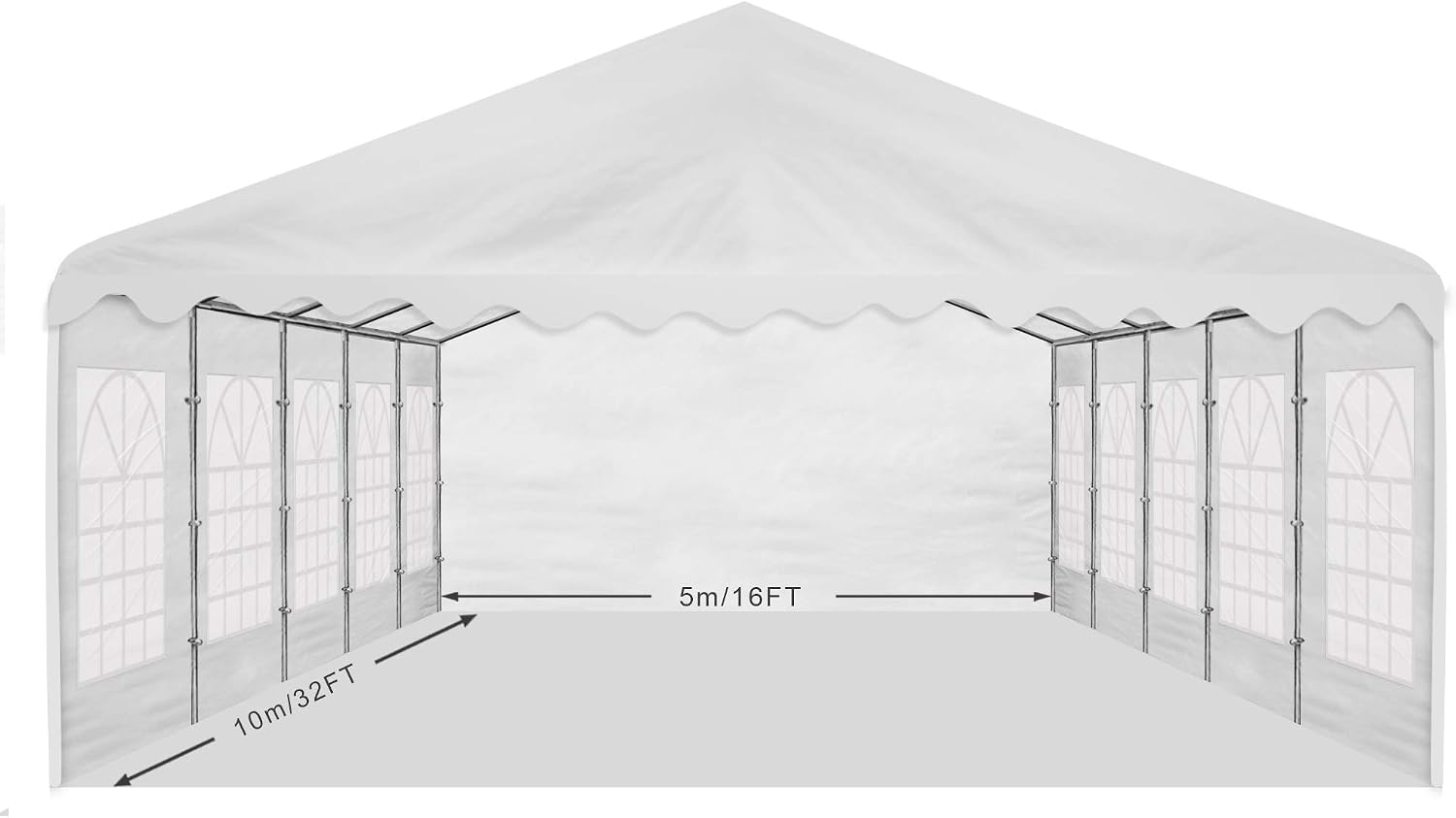 AMERICAN PHOENIX Party Tent 16x32 ft Heavy Duty Canopy Shelter for Wedding Event Fair Roof with Removable Sidewalls and Windows White (16x32 - PE/White)
