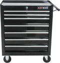 7-Drawer Rolling Tool Chest with 7-Drawer Tool Box with Wheels Multifunctional Tool Cart Mechanic Tool Storage Cabinet for Garage, Black