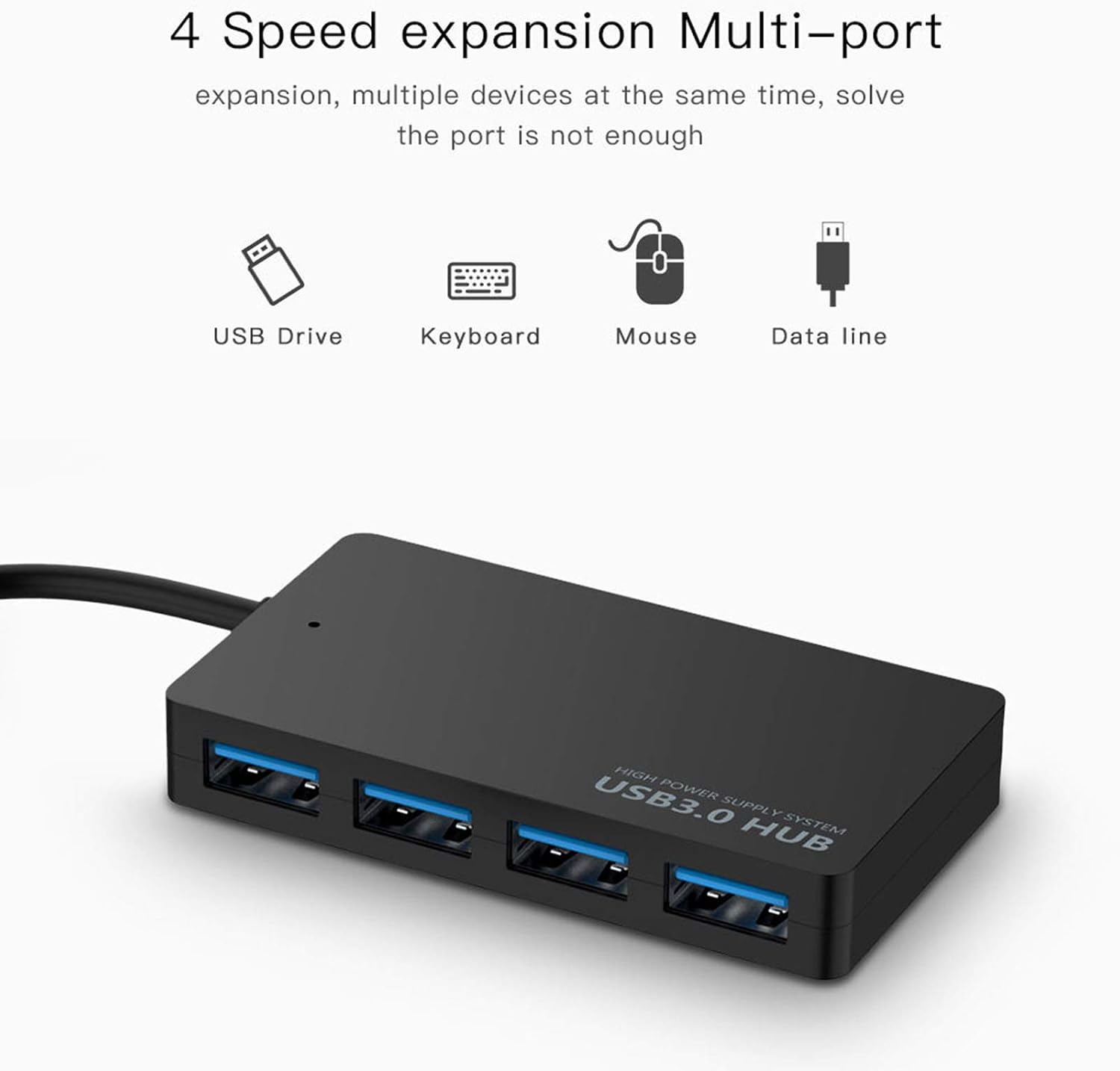 USB Hub 4 Port USB 3.0 Adapter Ultra Slim Portable Data Docking Station for Phone U Disk Printer Hard DiskKeyboard Mouse Gaming Equipment