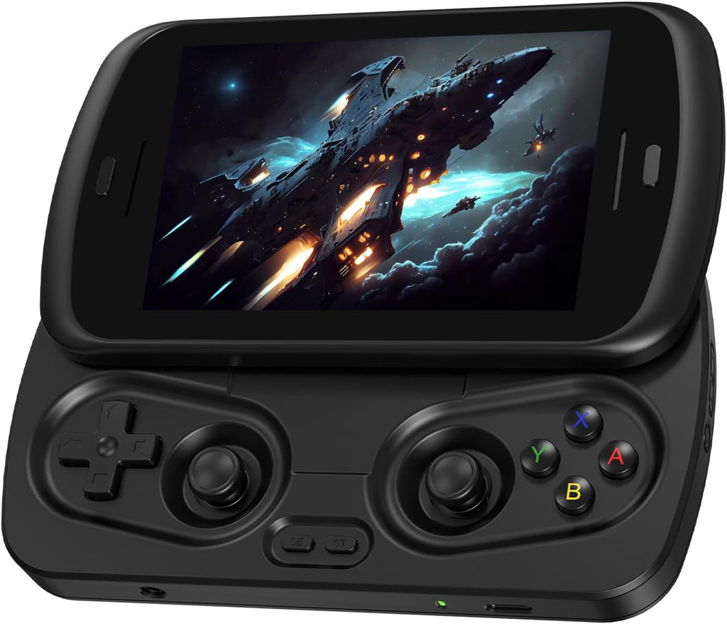Anbernic RG Slide Handheld Game Console RG Slide 4.7-inch LTPS In-Cell Screen No Card Retro Game Console Unisoc T820 Portable Arcade Video Gaming Console Support AI WiFi Bluetooth HD and TV Output Black