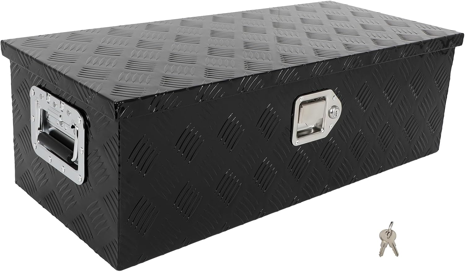 SCITOO 30 Inch Aluminum Heavy Duty Truck Bed Tool Box,Diamond Plate Crossover Storage for Most Full Size Pickups,Lockable Weatherproof Chest,Fits 30' Truck Beds,Easy Access to Load and Unload