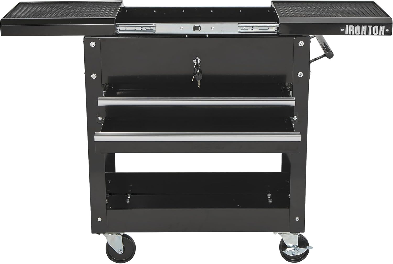 Ironton 28in. 2-Drawer Tool Cart - 30-1/2in.L x 14-1/2in.W x 33in.H, 350-Lb. Capacity