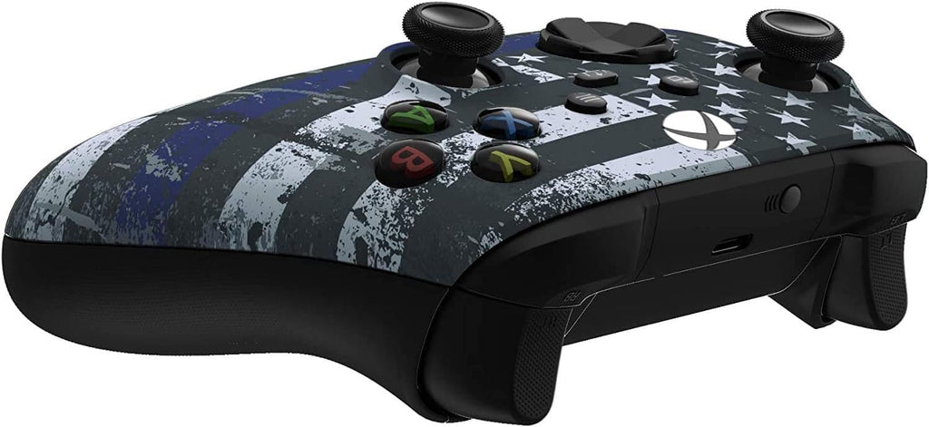 Custom Controllerzz Wireless Controller for Microsoft Xbox Series X/S & Xbox One - Custom Soft Touch Feel - Custom Xbox Series X/S Controller (X/S Blue Line)