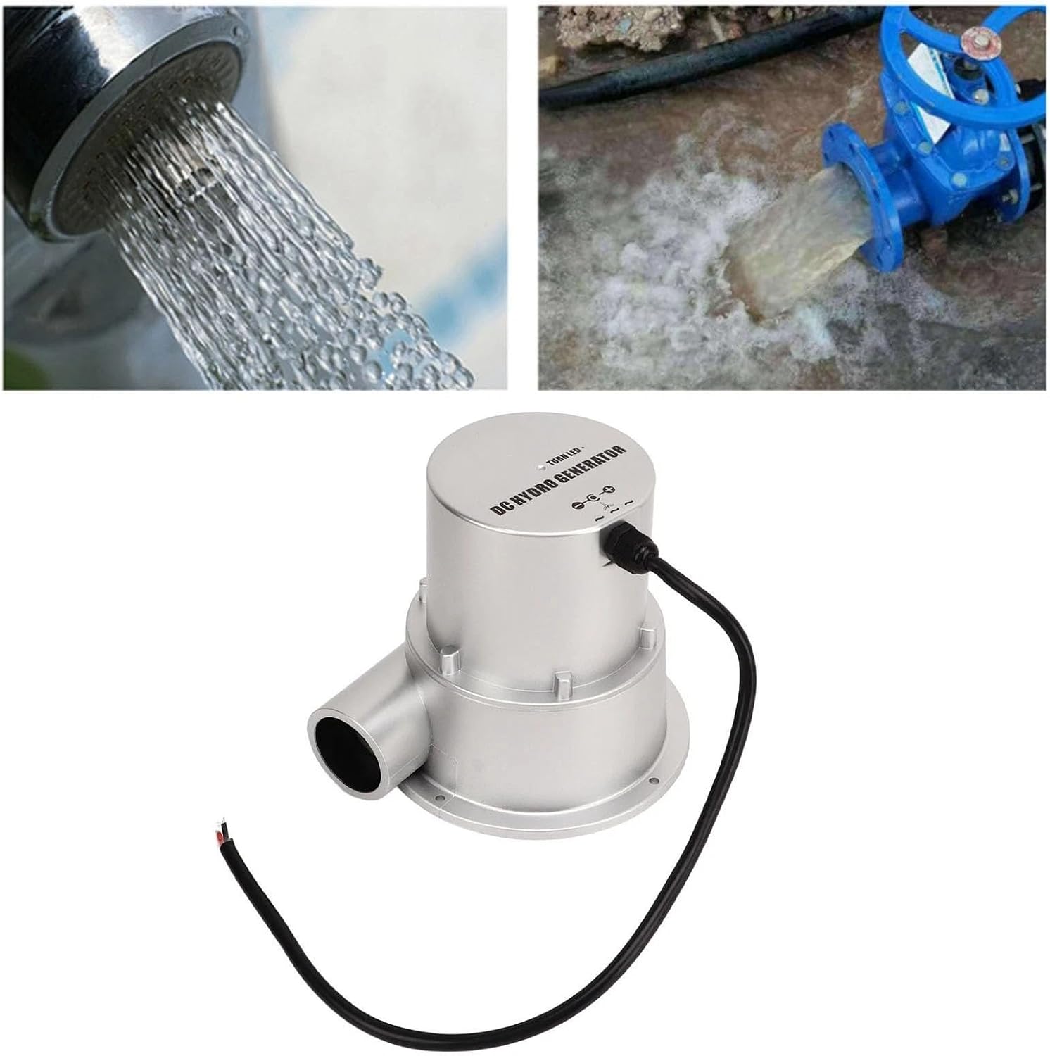 200W Hydro Generator 12V/24V Water Powered - Portable Micro Hydro Turbine With Smart Controller, For Home/Camping/Off-Grid (40/20MM Inlet)(DC 18V to 12V 36W)