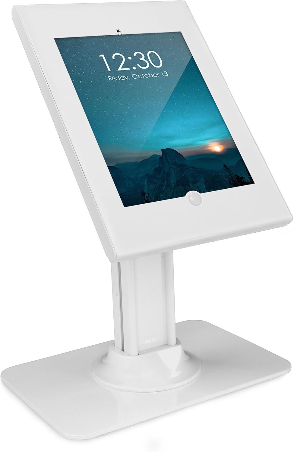Mount-It! iPad Kiosk Stand, Anti-Theft Locking Countertop Enclosure & 360° Rotating Base, Retail POS & Check-in Stand for iPad Pro, iPad Air & Gen 7–11 (A16), White