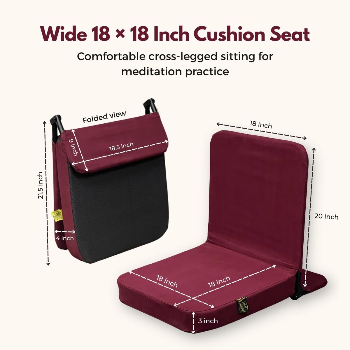 Friends Of Meditation Back Jack Meditation and Yoga Chair (18 X 18 Inch)