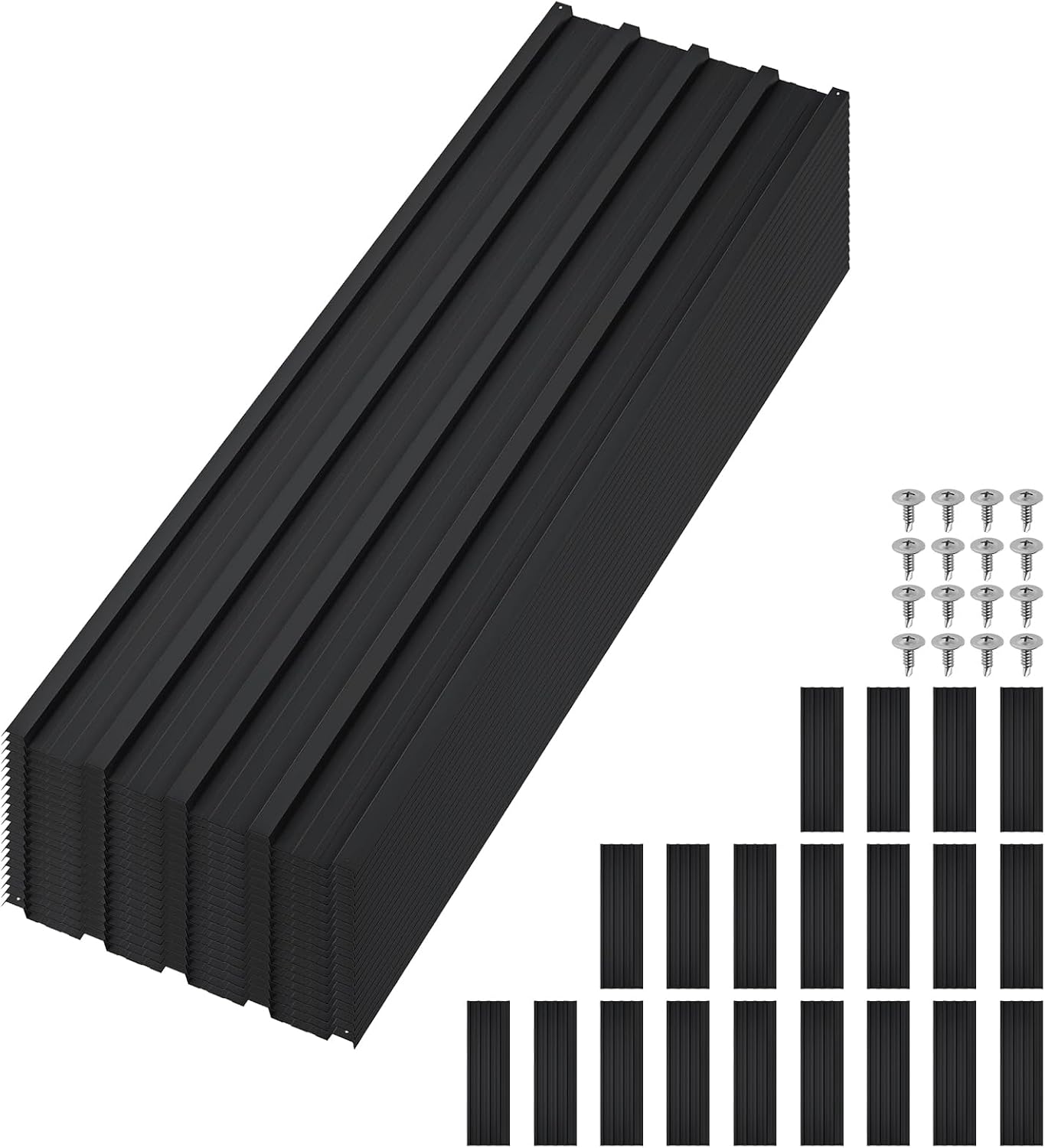 GarveeLife 20Pcs Metal Roofing Panels for Carport, Heavy Duty Metal Carport Kits, Galvanized Steel Corrugated Panels, for Patio Outdoor Garden, 60.63 in x 16.8 in