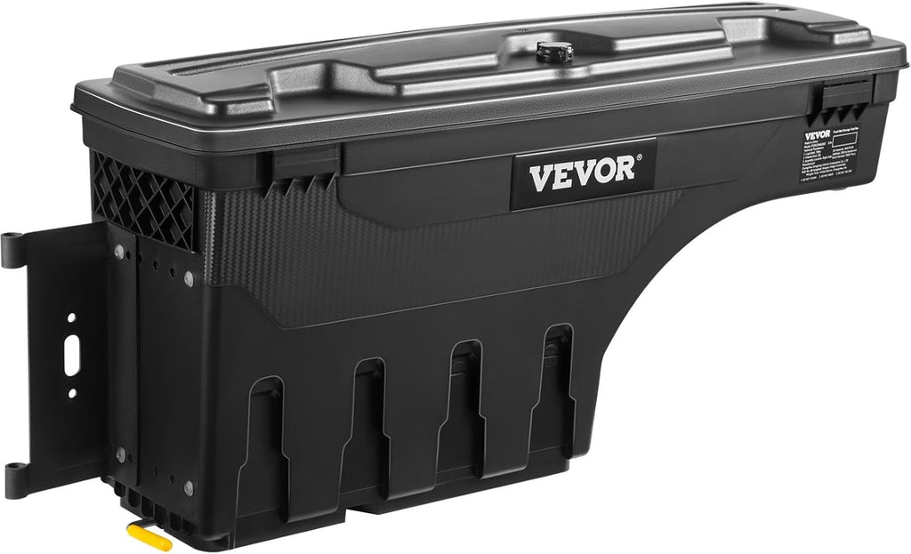 VEVOR Truck Bed Storage Box, Lockable with Password Padlock, 6.6 Gal/25 L ABS Wheel Well Tool Box, Waterproof and Durable, Compatible with Ford F-150 2015-2021, Drivers Side (Left)
