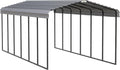 Arrow Carports Full-Size Galvanized Steel Carport Kit, Wind and Snow Rated, Corrosion-Resistant Powder-Coated Metal Frame for Vehicles, Boats, Equipment, and Storage, 12' x 29' x 9', Gunmetal