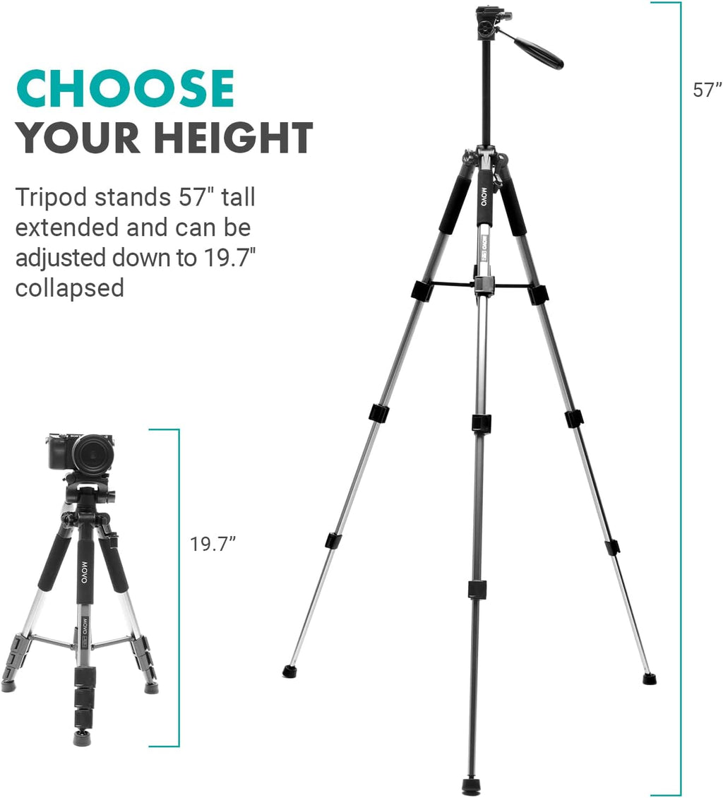 Movo iPad Vlogging Kit - iPad Tripod Mount with Holder, Full Size Tripod, Microphone, LED Light, Cold Shoe Extension - YouTube Starter Kit for Video Recording