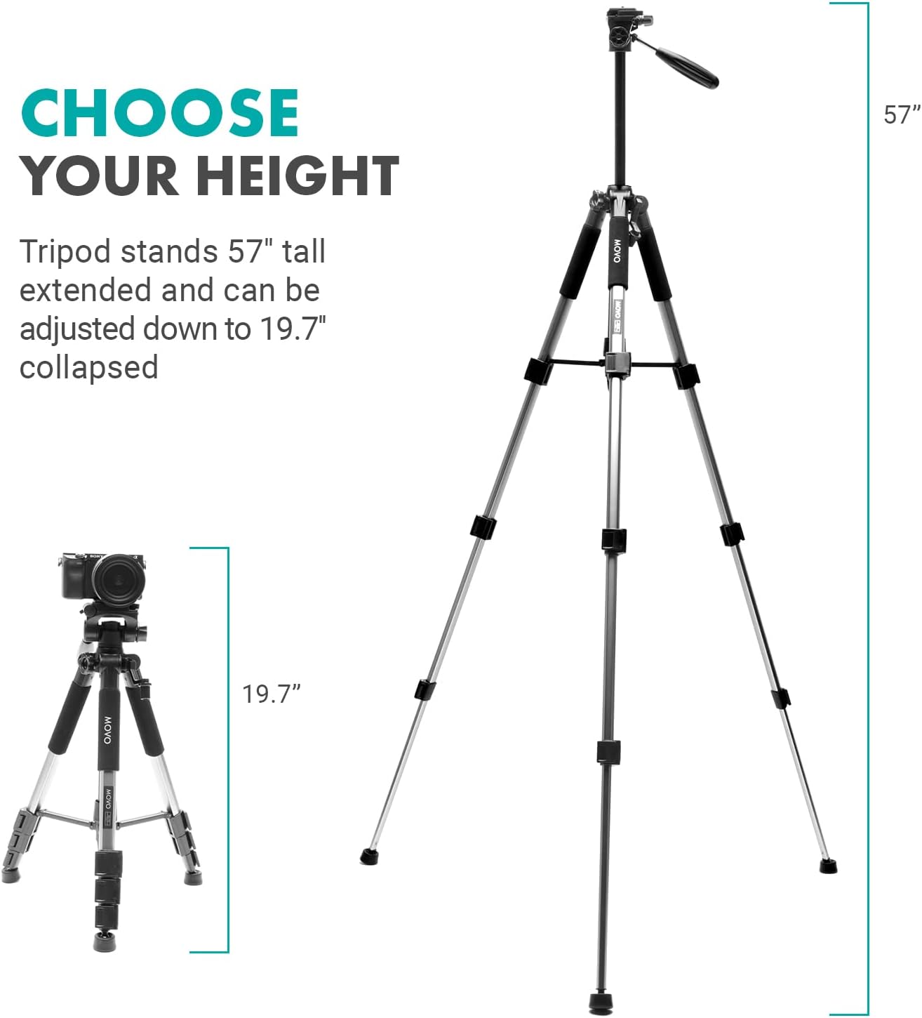 Movo iPad Vlogging Kit - iPad Tripod Mount with Holder, Full Size Tripod, Microphone, LED Light, Cold Shoe Extension - YouTube Starter Kit for Video Recording