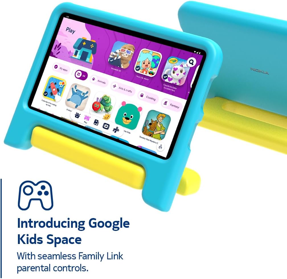 Nokia T10 Kids Edition | Included Case | Android 12 | 8-Inch Screen | Tablet | US Version | 4/64GB | 8MP Camera | Orange/Red