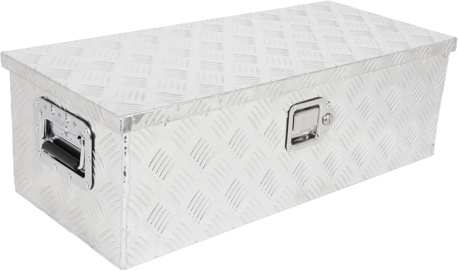 SCITOO 30 Inch Heavy Duty Truck Bed Tool Box,Aluminum Crossover Diamond Plate Storage for Most Full Size Pickups,Lockable Weatherproof Chest,Fits 30' Truck Beds,Easy Access to Load and Unload