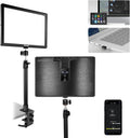 NEEWER 15.5' LED Streaming Key Light, Clamp on Desk Panel Video Lighting for Gaming Recording Zoom Call, CRI97+, 2.4G PC/Mac iOS/Android APP Control, Compatible with Elgato Stream Deck, GL1 PRO Black