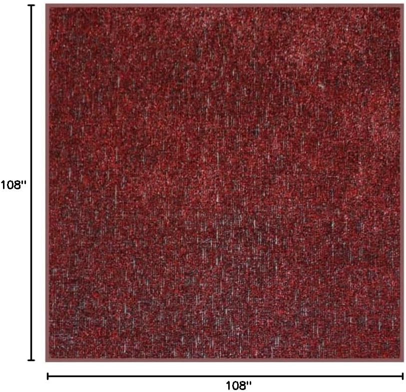 KOECKRITZ Outdoor Turf Rug – Weather-Resistant Artificial Grass Carpet for Patio, Deck, Porch, Gazebo, Boat & Pool – Lightweight, Fade-Resistant - 9' x 9' Red Bandana
