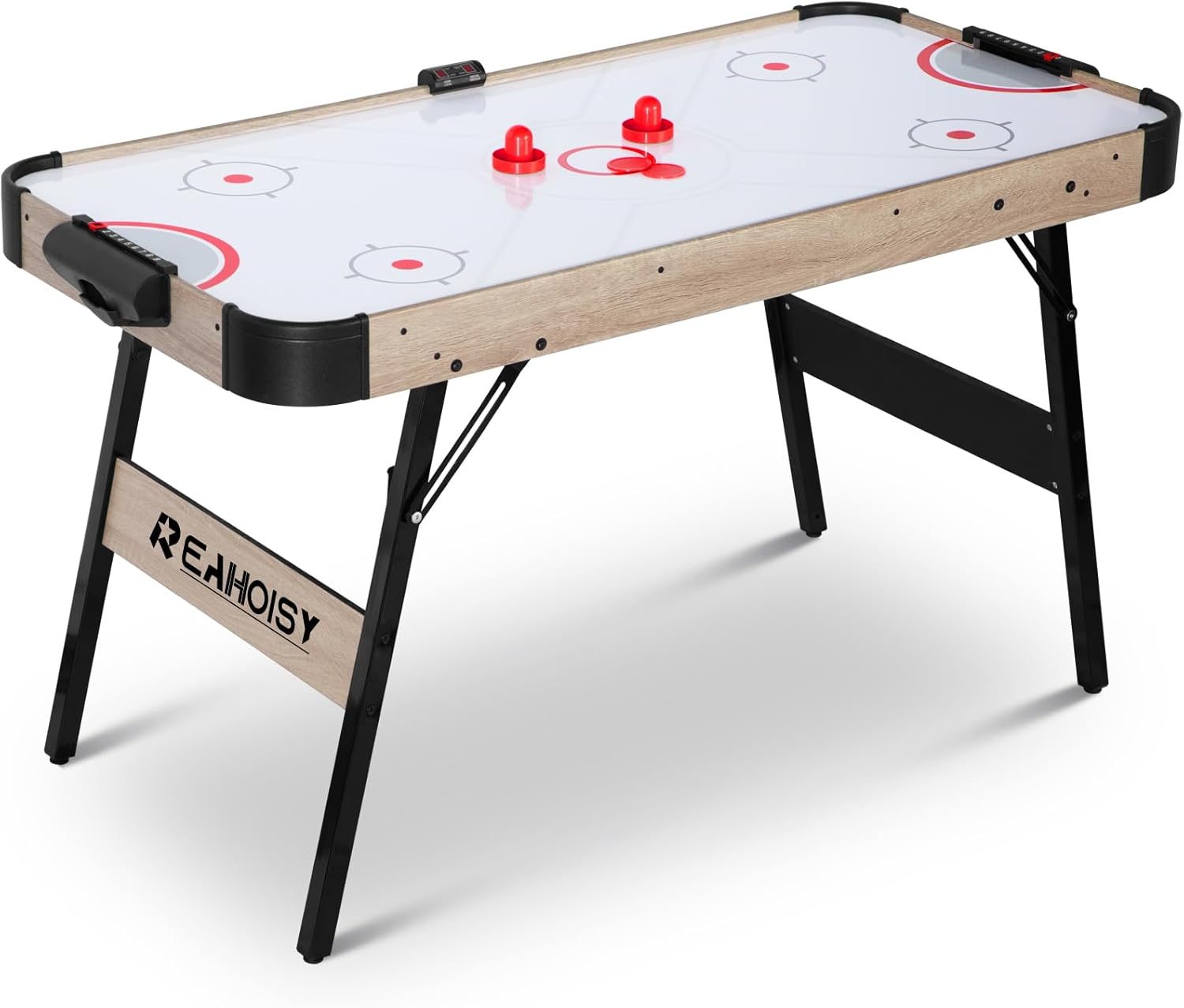58 Inch Foldable Air Hockey Table, LED Folding Hockey Table Game Set w/2 Pucks, 2 Pushers, Powerful Motor, Hockey Table Gaming Set for Adults and Kids, Home Game Room