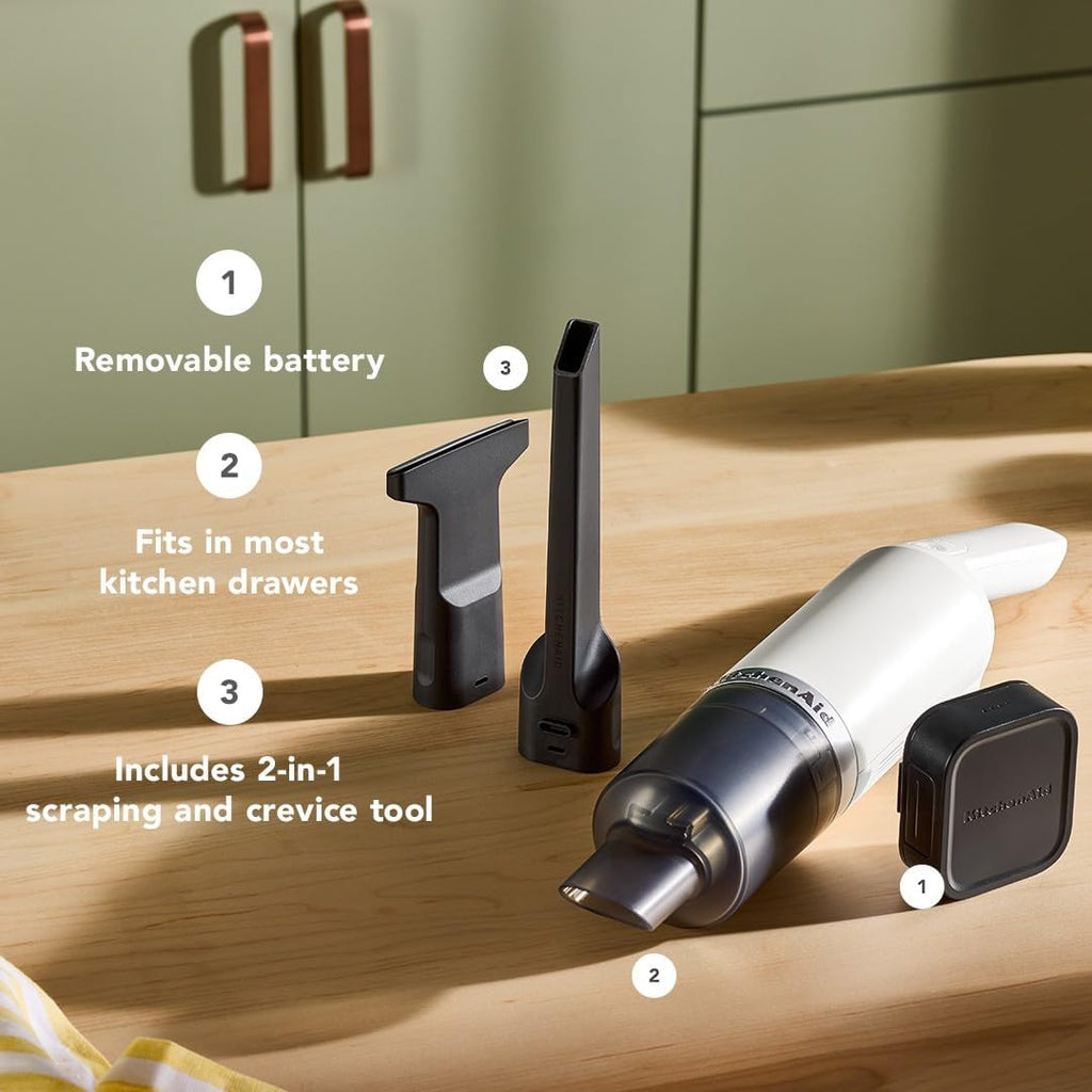 KitchenAid Go™ Cordless Kitchen Vacuum - Battery Included, KKVR121, Porcelain White